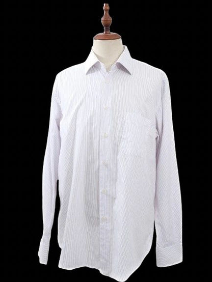 Excellent Pal Zileri Striped Dress Shirt XL Cotton Natural
