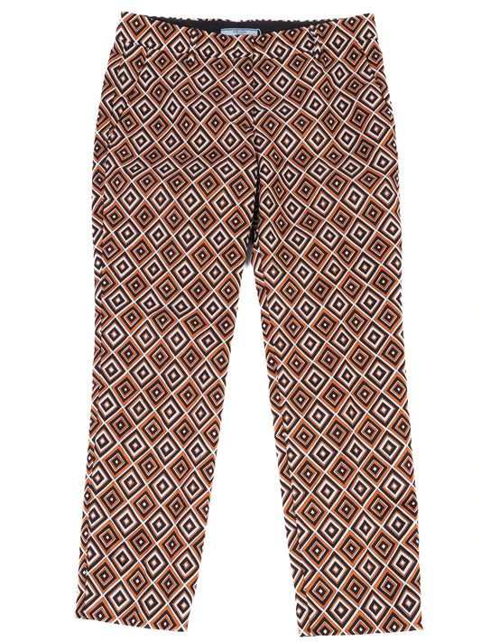 EXCELLENT Prada Geometric Patterned Wool Pants Size S Combined Color