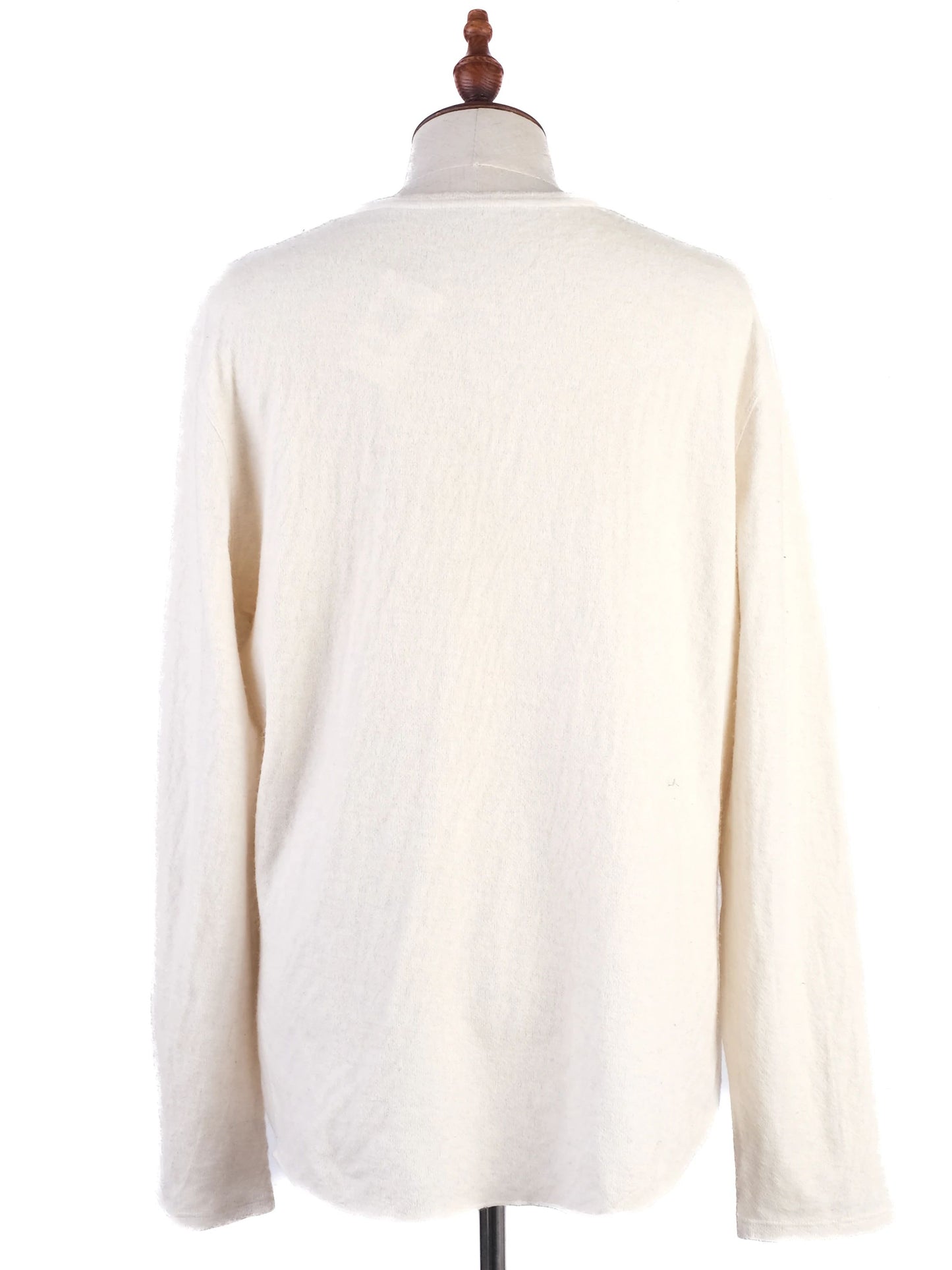 excellent vince white wool long sleeve henley shirt size xl