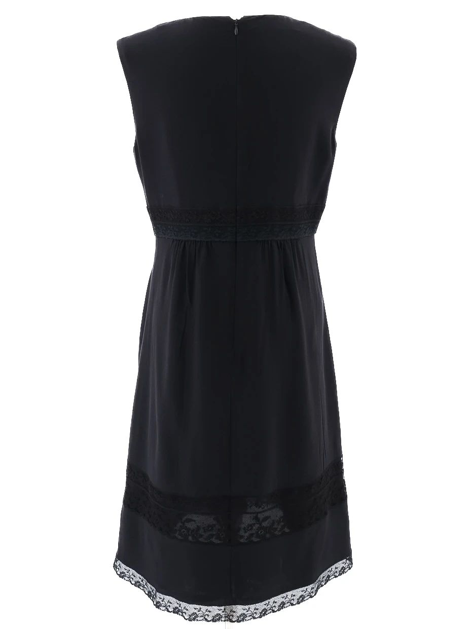 prada black silk dress with lace detailing size l excellent