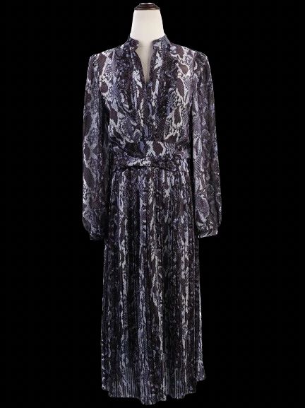 excellent karen millen purple snake print dress size n/a