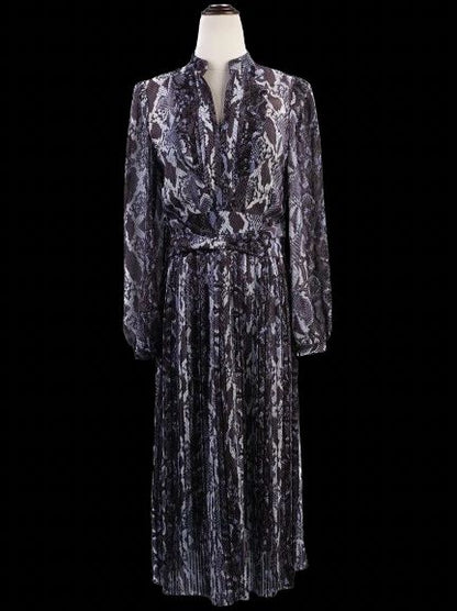 Excellent Karen Millen Purple Snake Print Dress Size N/A