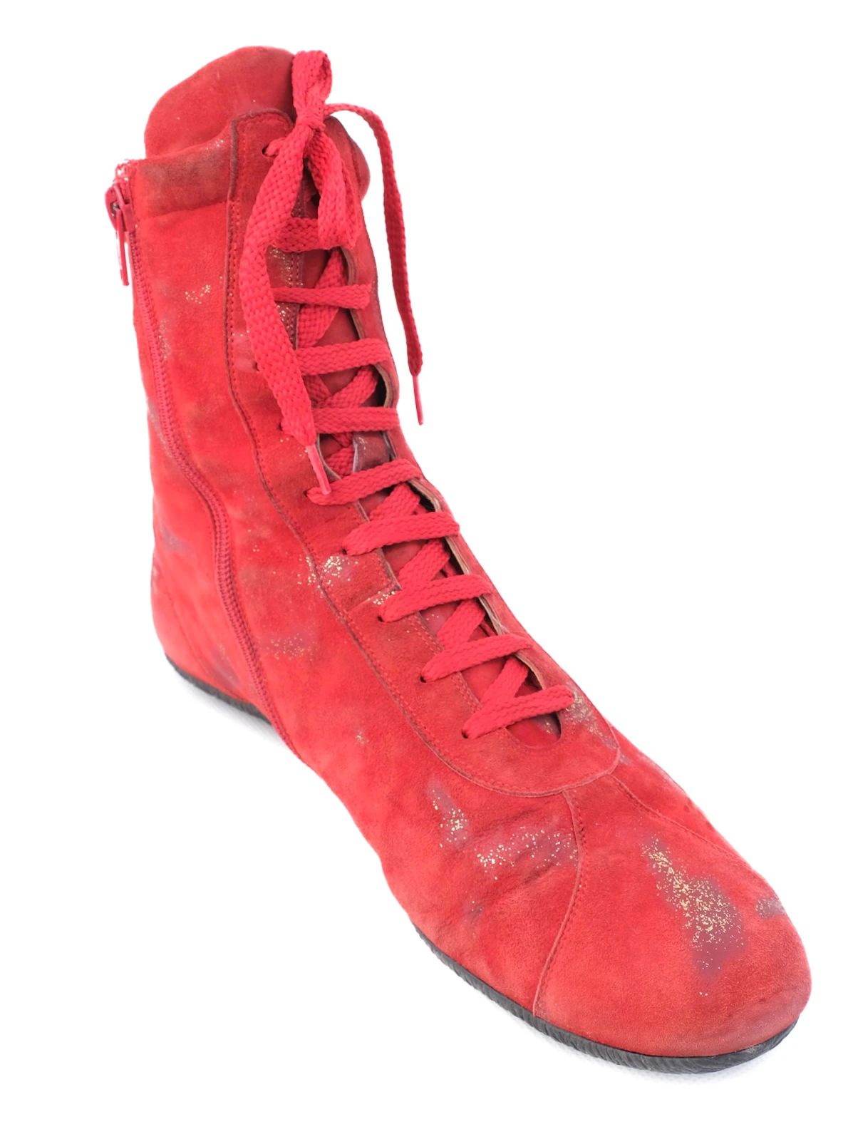 good easy by loriblu red suede high-top boots size 40,42