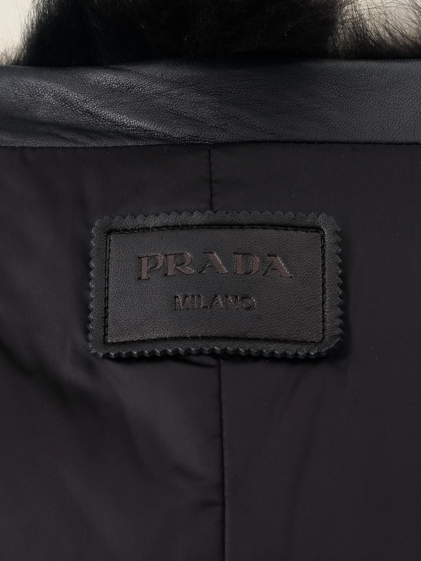 excellent prada orange fur-like coat size l women