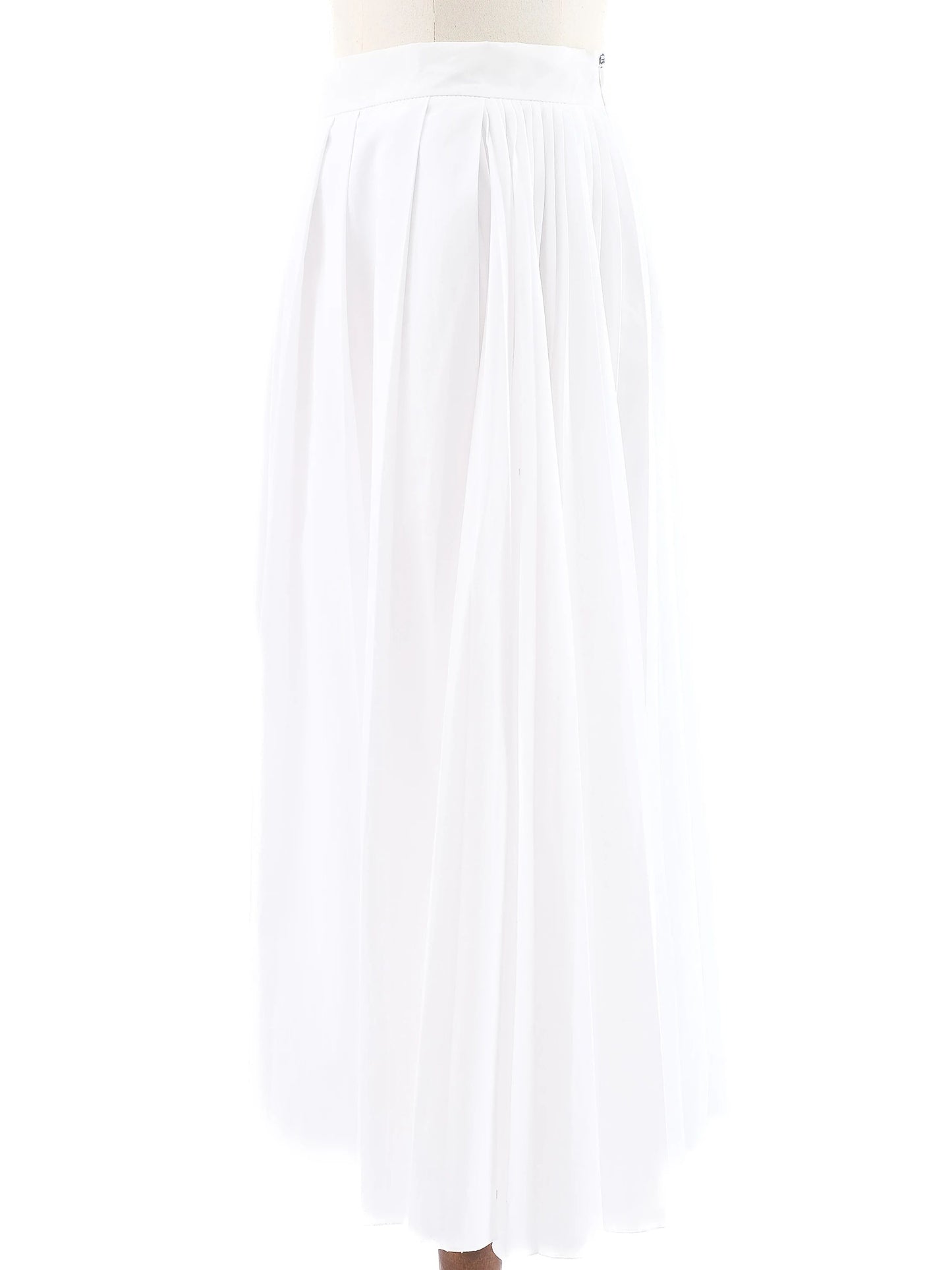 new sportmax white pleated midi skirt with side zipper size n/a