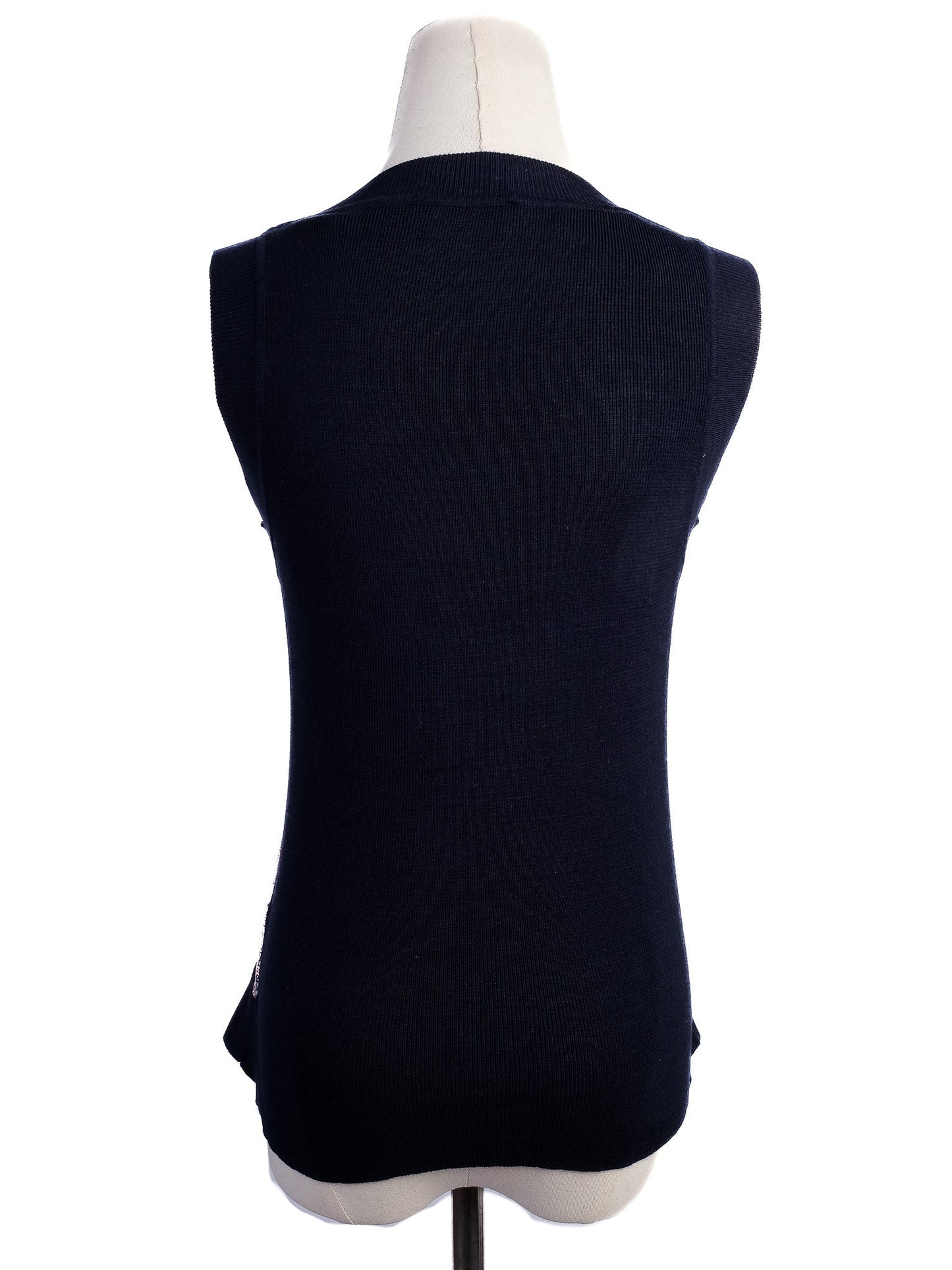 excellent red valentino sleeveless top xs combined cotton anchor design