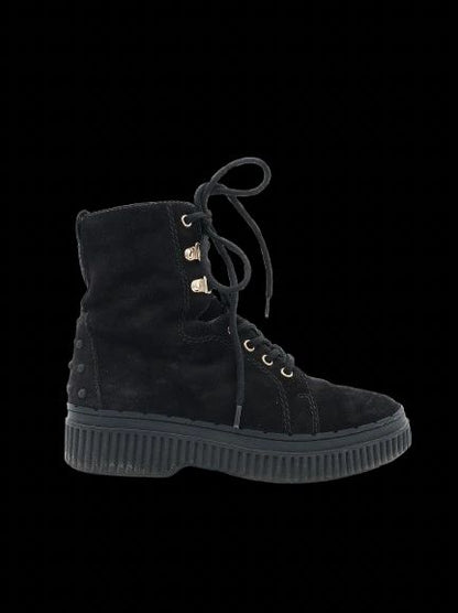 Good Tod's Black Genuine Suede Lace-Up Boots Size 36.5
