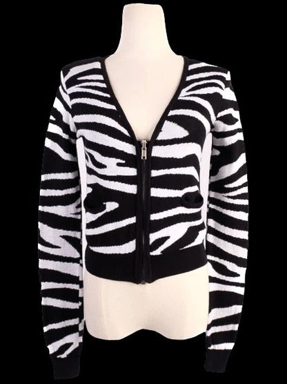 Excellent Balmain Zebra Print Cardigan Cotton Size N/A