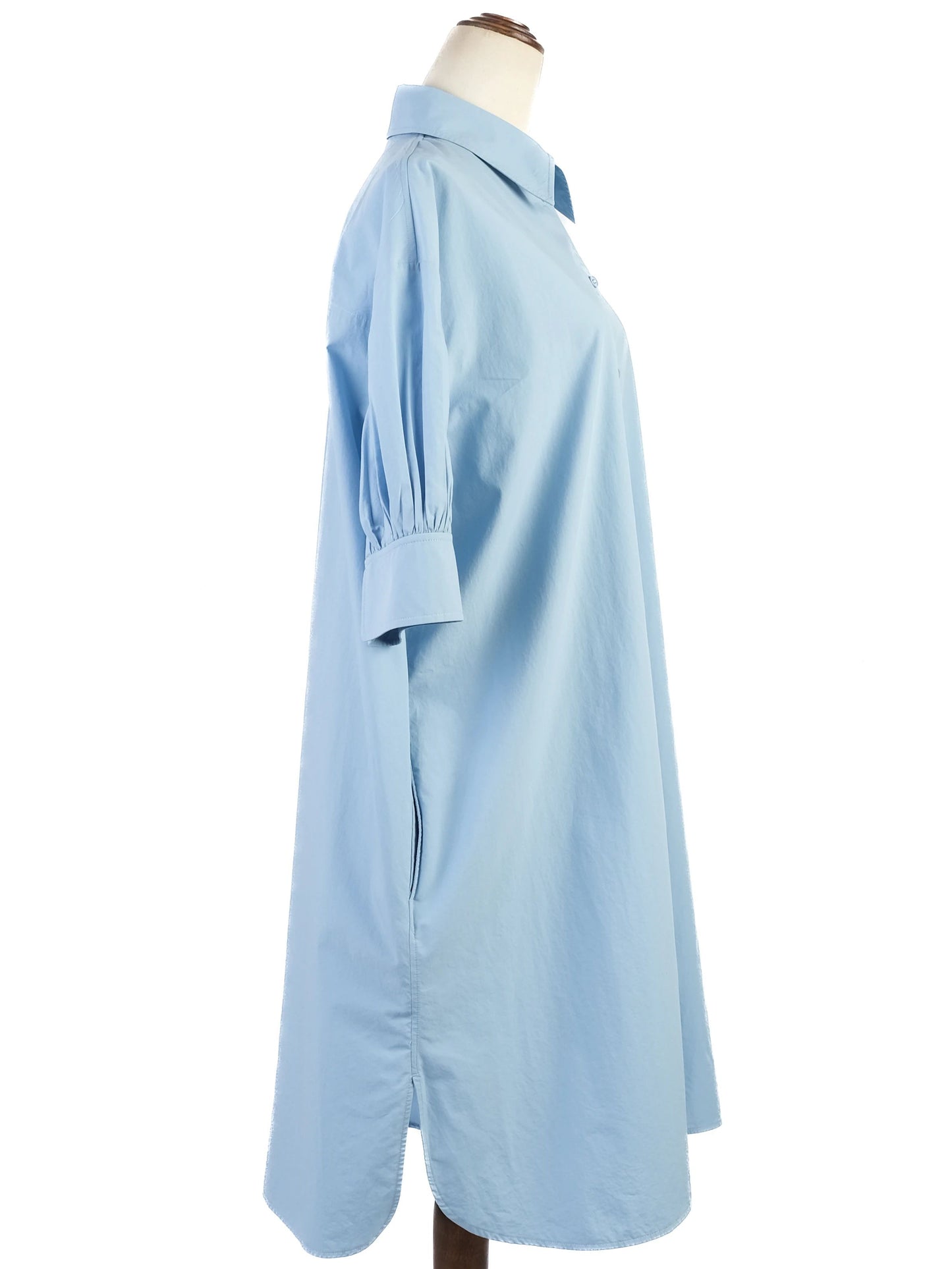 excellent cos light blue cotton button-down shirt dress size m