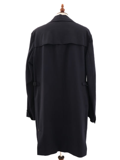 NEW BRIONI Dark Blue Wool Overcoat Size XL for Men