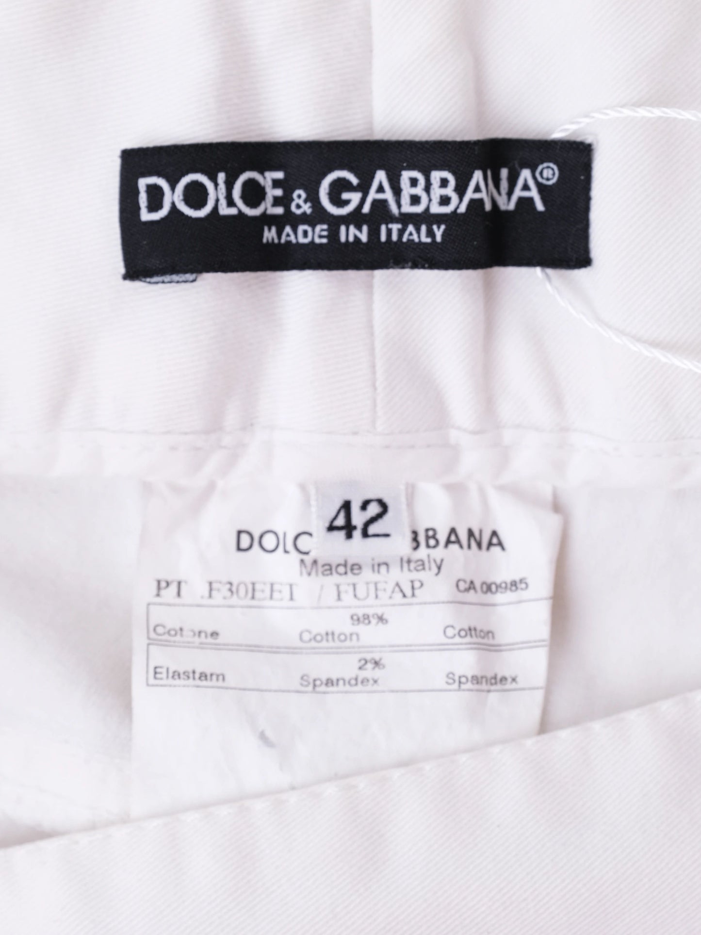 excellent dolce gabbana white cotton women's pants size l