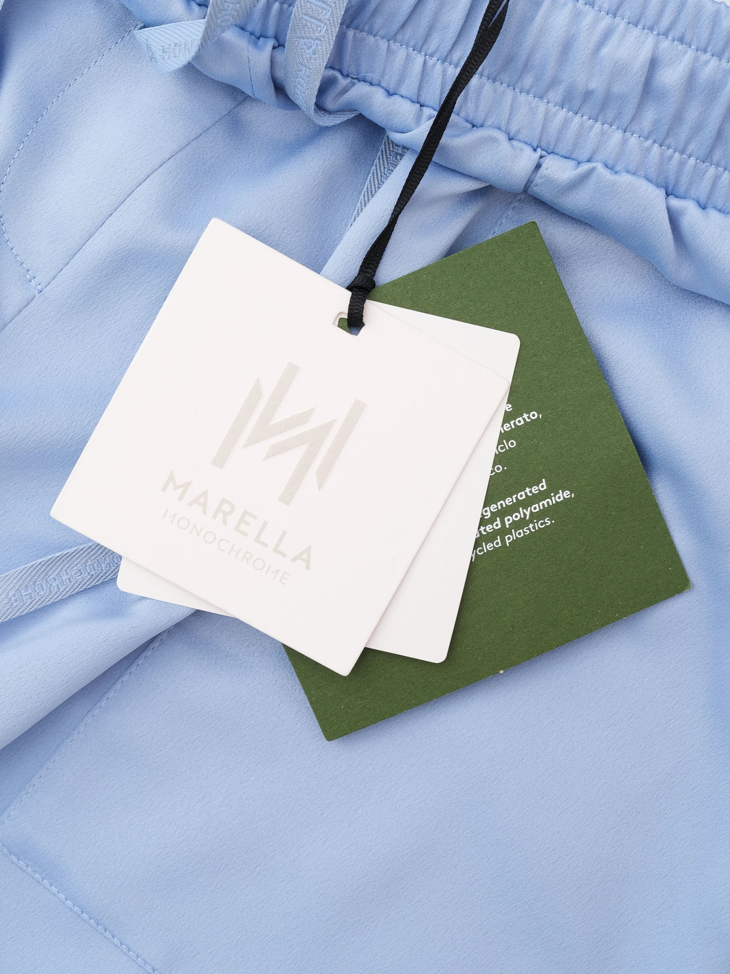 new marella light blue pants size l with drawstring and pockets