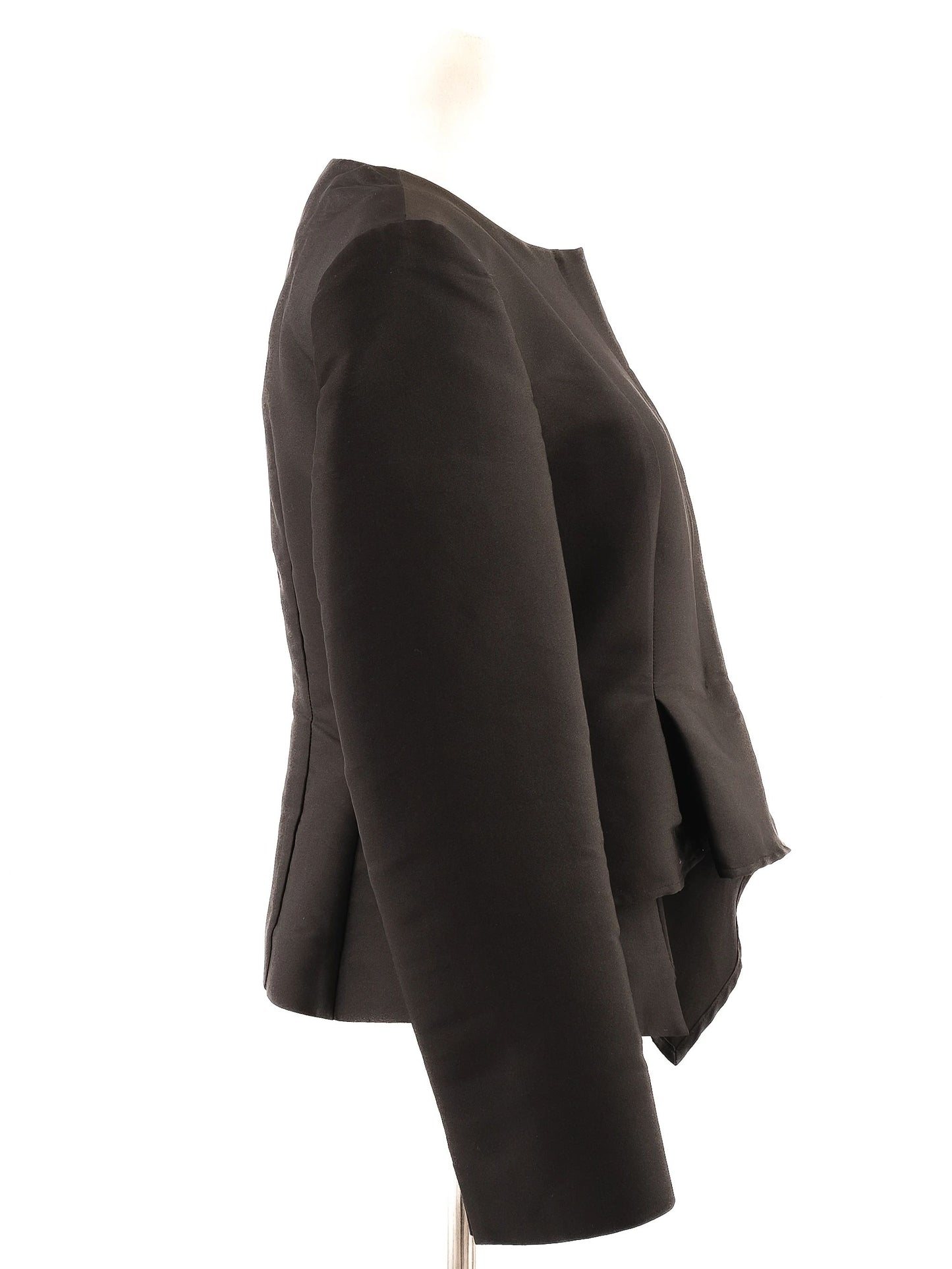 excellent maxco black silk peplum jacket size m women's