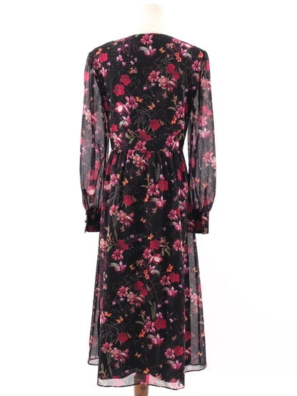 Excellent Ted Baker Floral Long-Sleeved Dress Size M