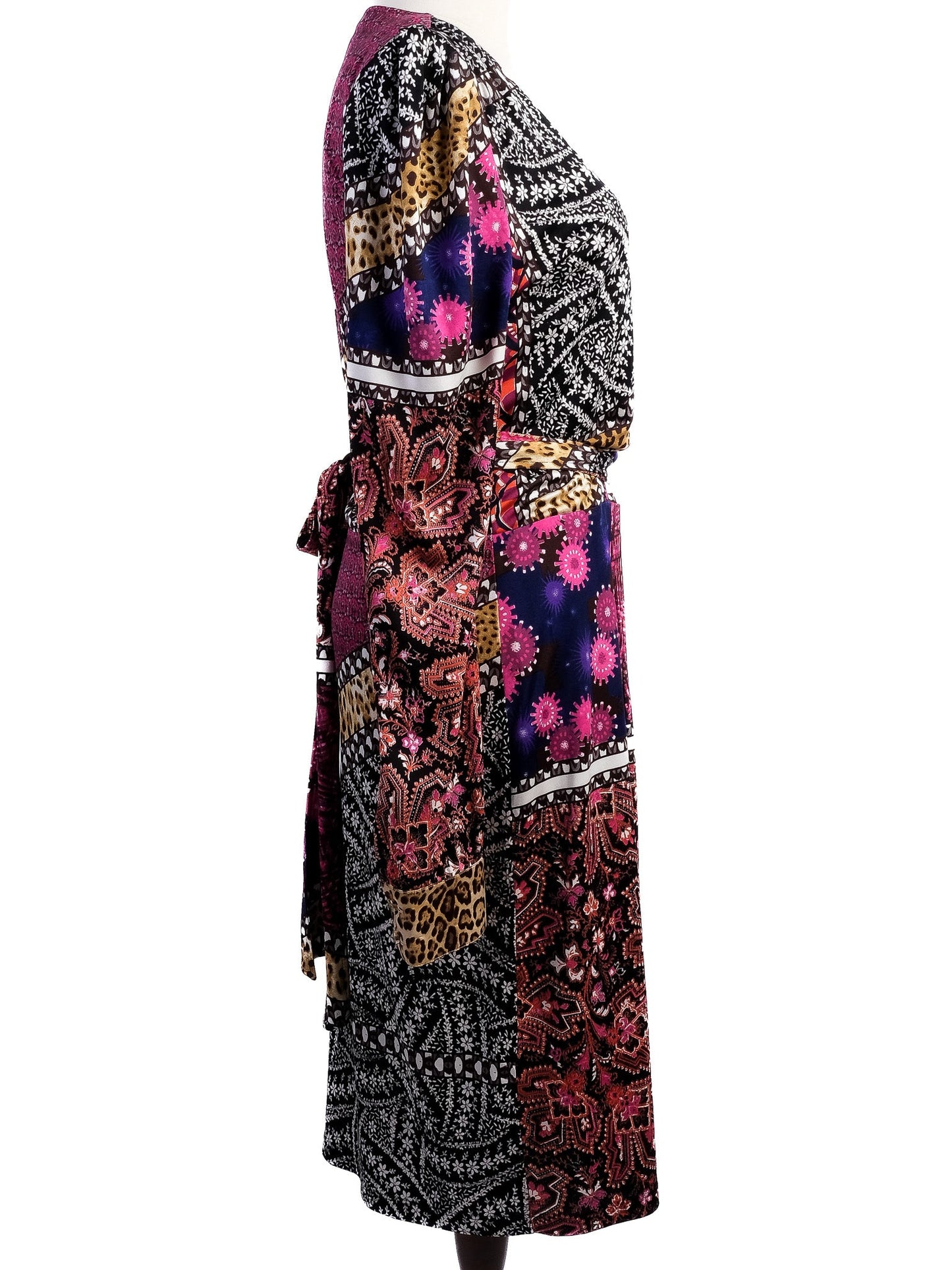 excellent class roberto cavalli silk floral leopard print dress