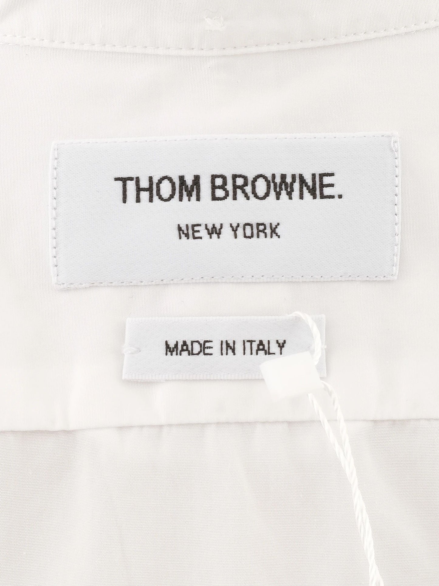 excellent thom browne white cotton button-up shirt size s