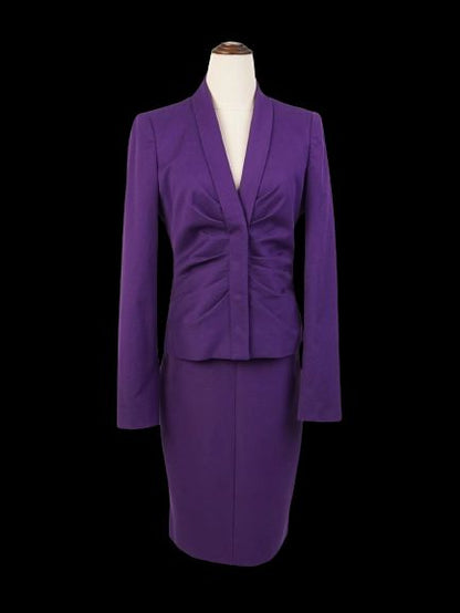 Excellent Versace Women’s Purple Cotton Suit Size M Blazer & Skirt