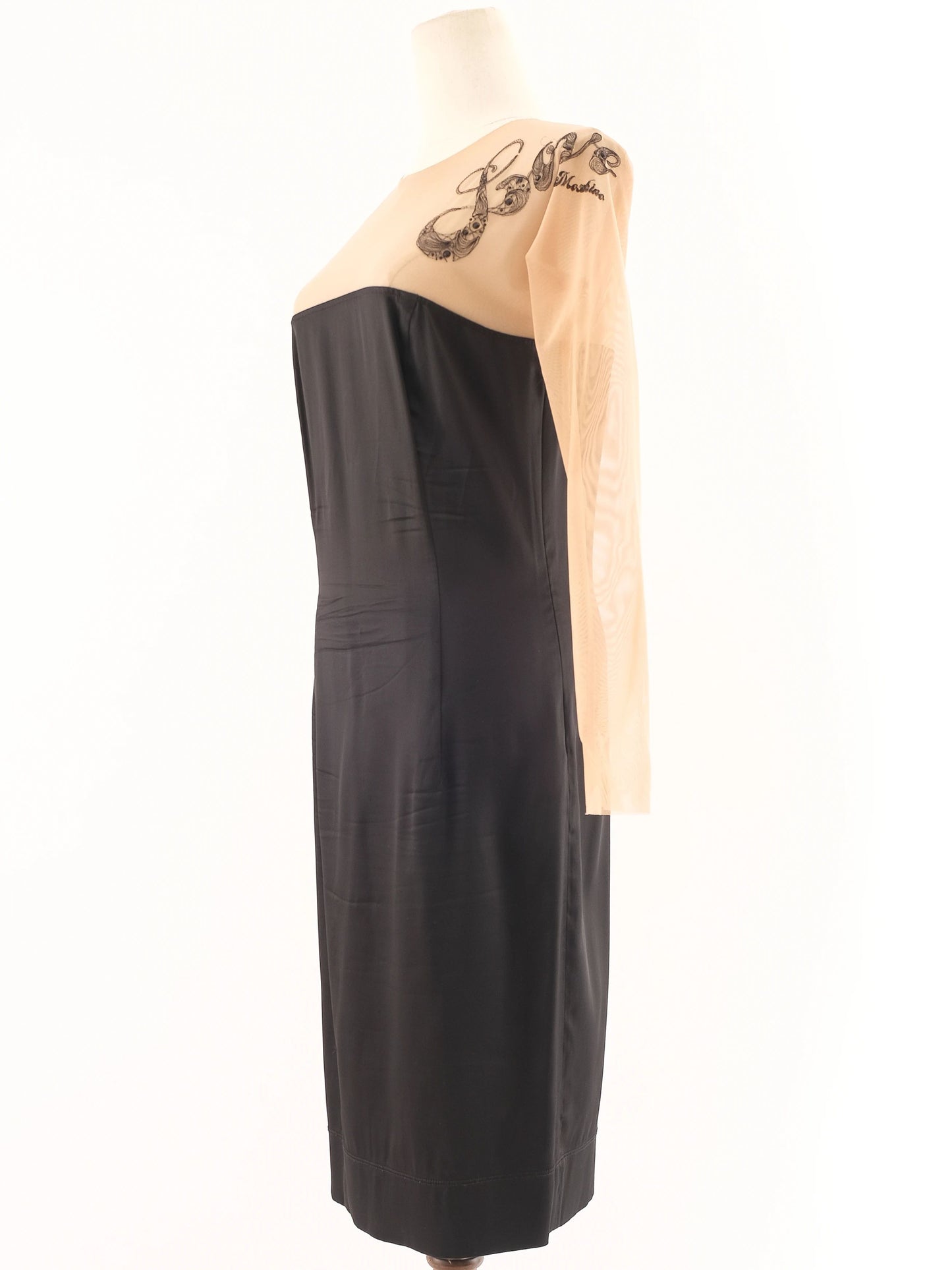 excellent love moschino dress beige top black skirt size m