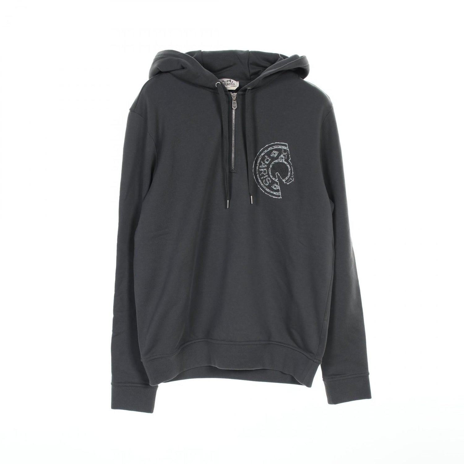 Hermes Crude Cell Hoodie Gray Cotton