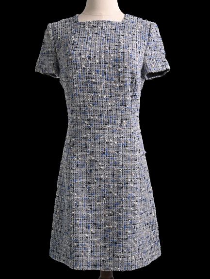 Dior Blue Tweed Dress Perfect Condition Size XS Women