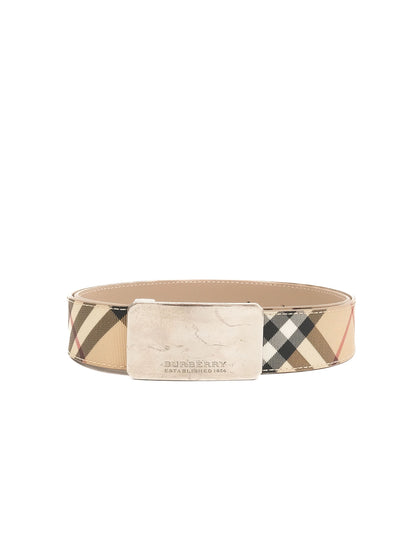 Average Burberry Women's Belt Combined Textile with Signature Buckle