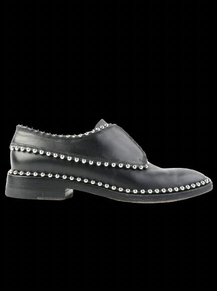 excellent alexander wang black leather shoes size 39 with silver studs