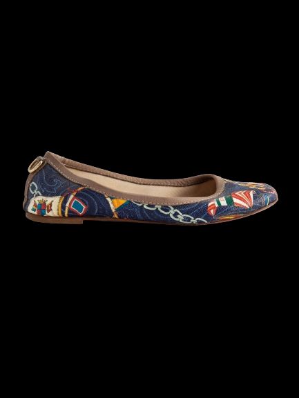 average etro nautical print ballet flats fabric size 36.5