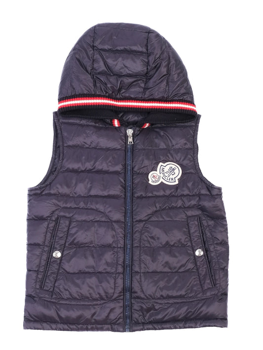 EXCELLENT Moncler Blue Padded Vest for Kids Size 10 with Hood