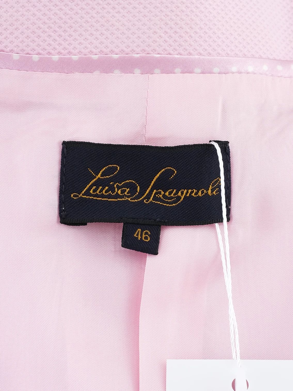 excellent luisa spagnoli pink cotton jacket size l with zipper