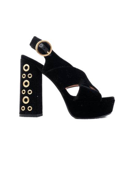 Excellent Pinko Black Leather High-Heeled Sandals Size 37