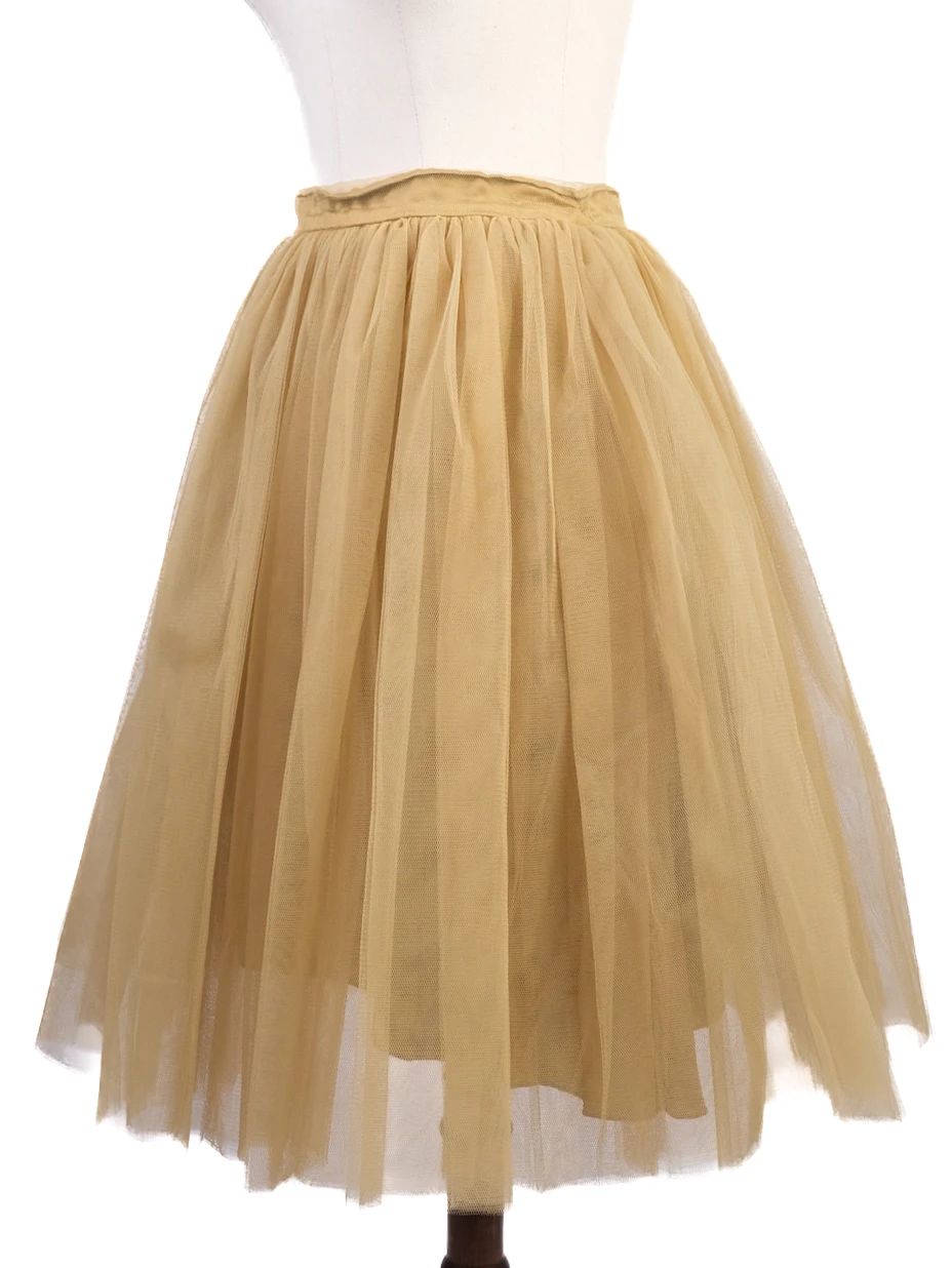 excellent au jour le jour yellow nylon tulle skirt made in italy