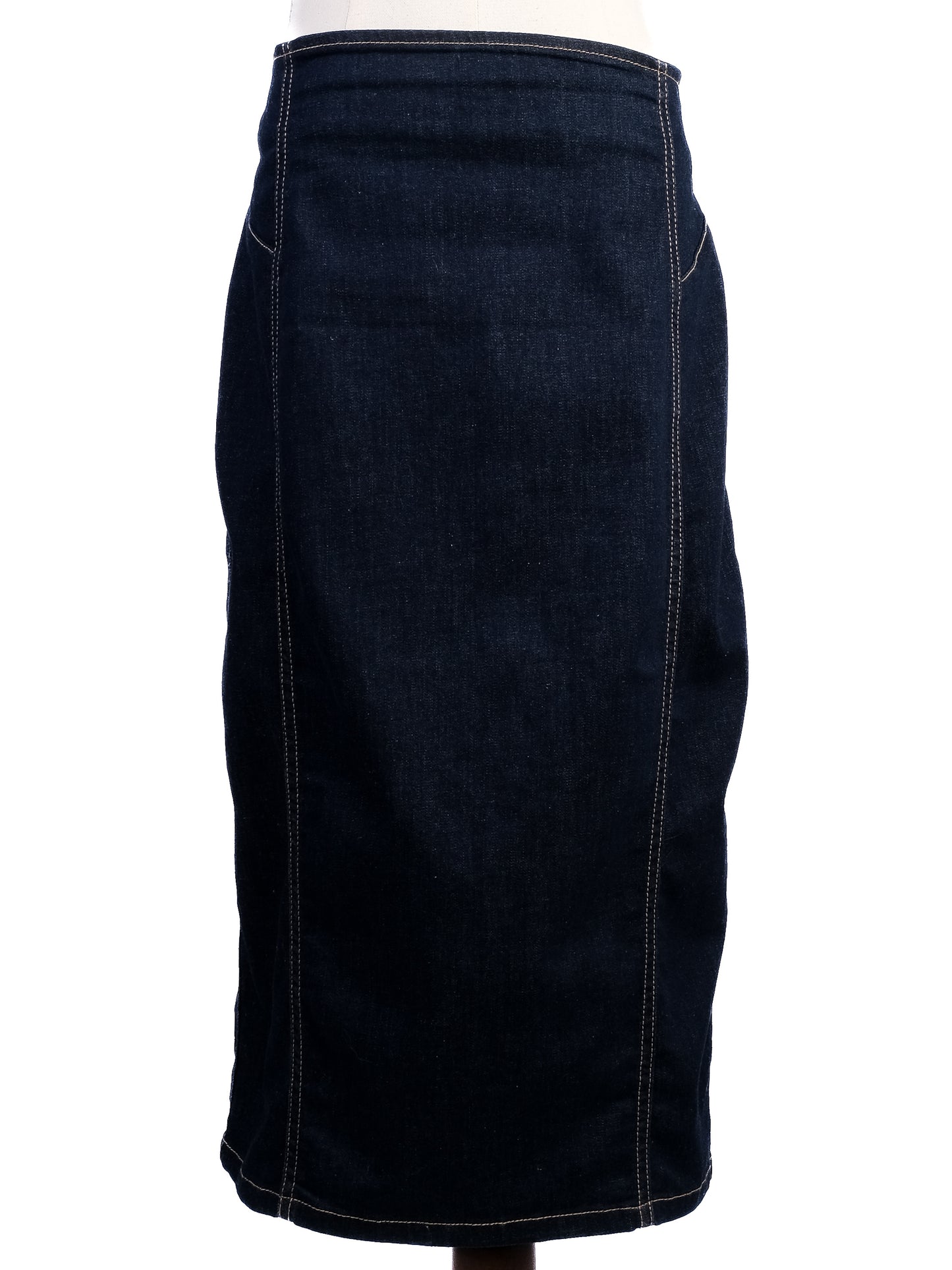 excellent marina rinaldi blue denim midi skirt cotton size 8