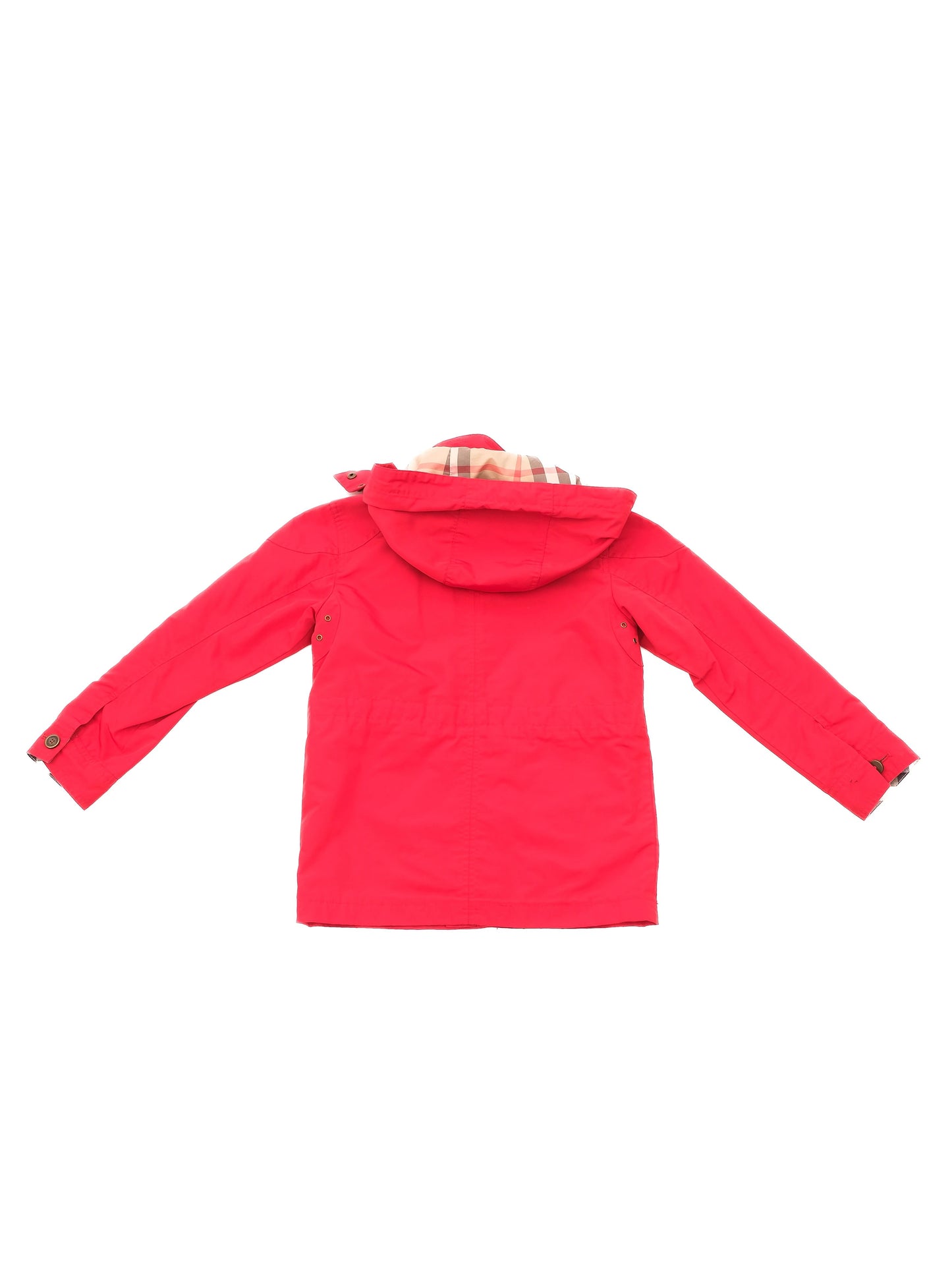excellent burberry red hooded jacket for kids size 8 nylon