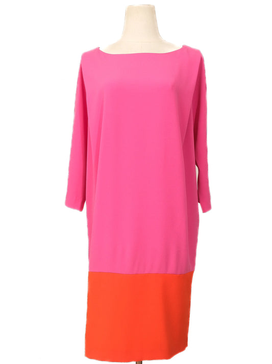 NEW Laurel Two-Tone Color Block Dress Pink Orange Size L