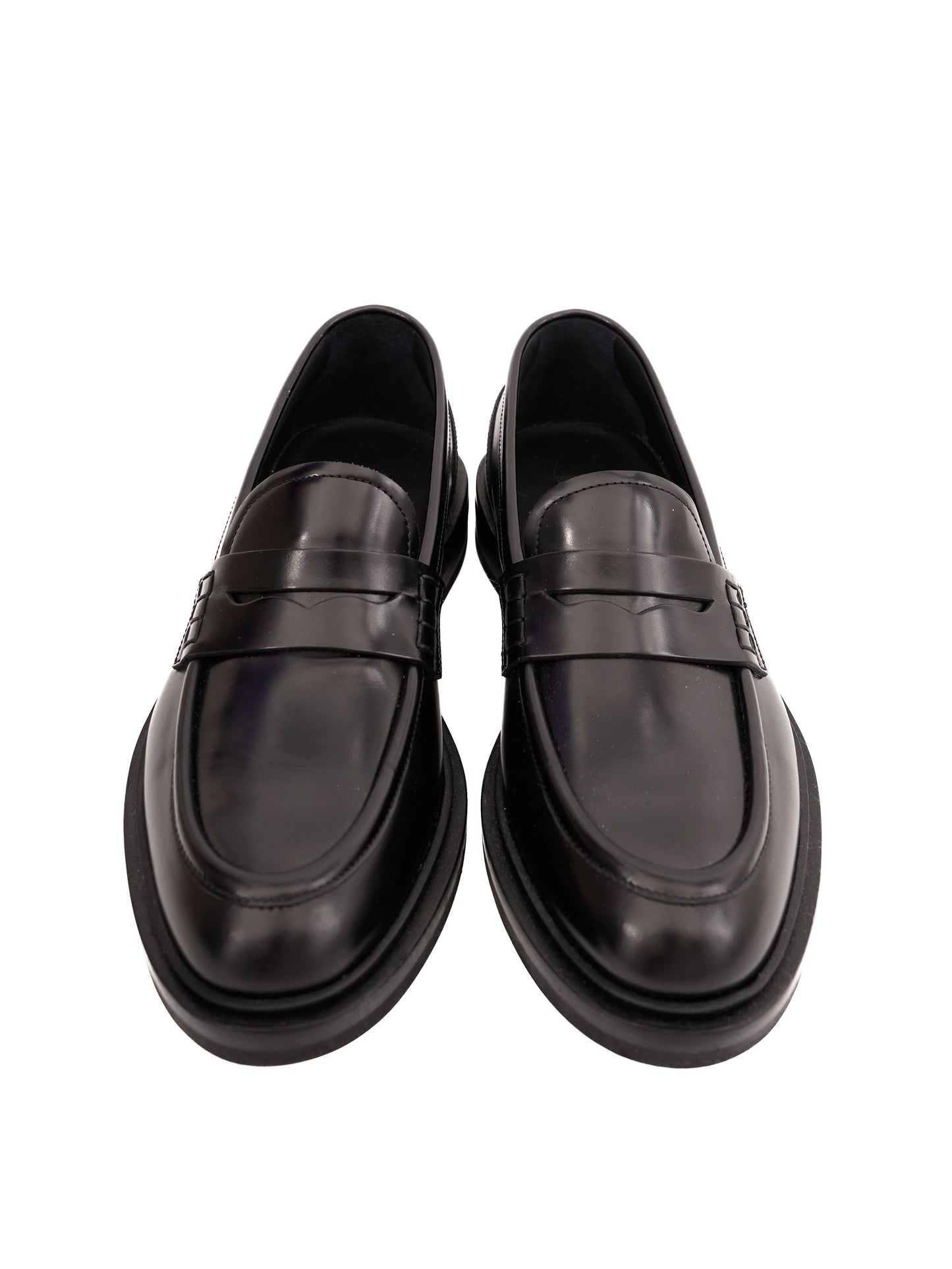 excellent dolce gabbana black leather loafers size 40 men