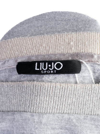 Excellent Liu Jo Gray Sweatshirt Leopard Print Pants Set XS