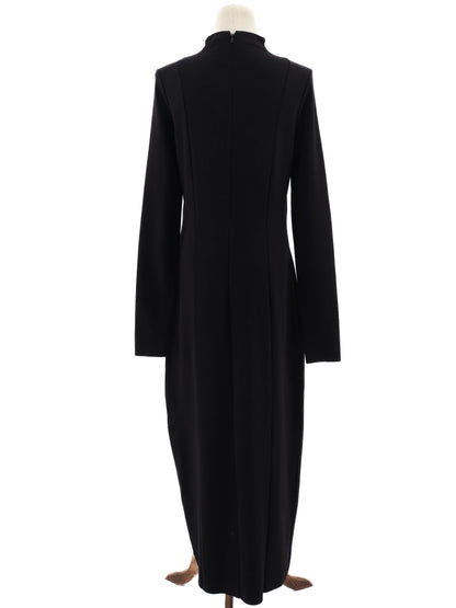 NEW Cos Black Long Sleeve Dress High Neck Viscose Size N/A