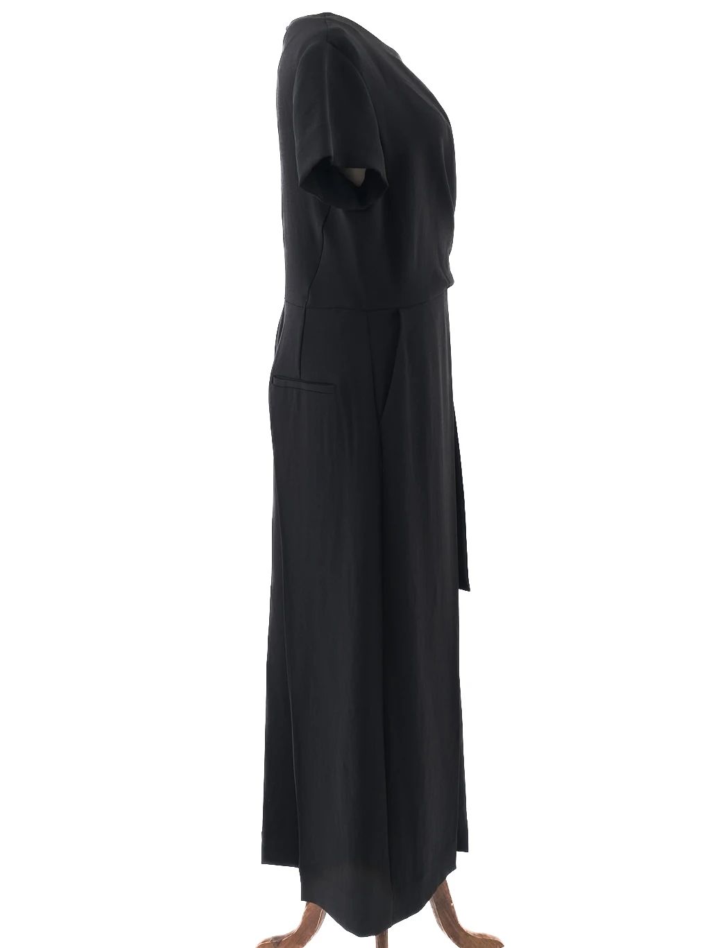 excellent cos black wrap dress size l women's polyester