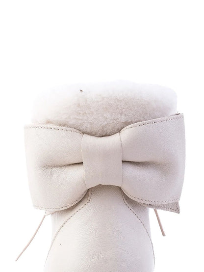 Valentino Leather White Ankle Boots with Fur Trim Size 38