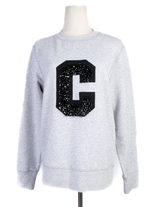 Sportmax Gray Sweatshirt with Sequin 'C' XS Excellent Condition