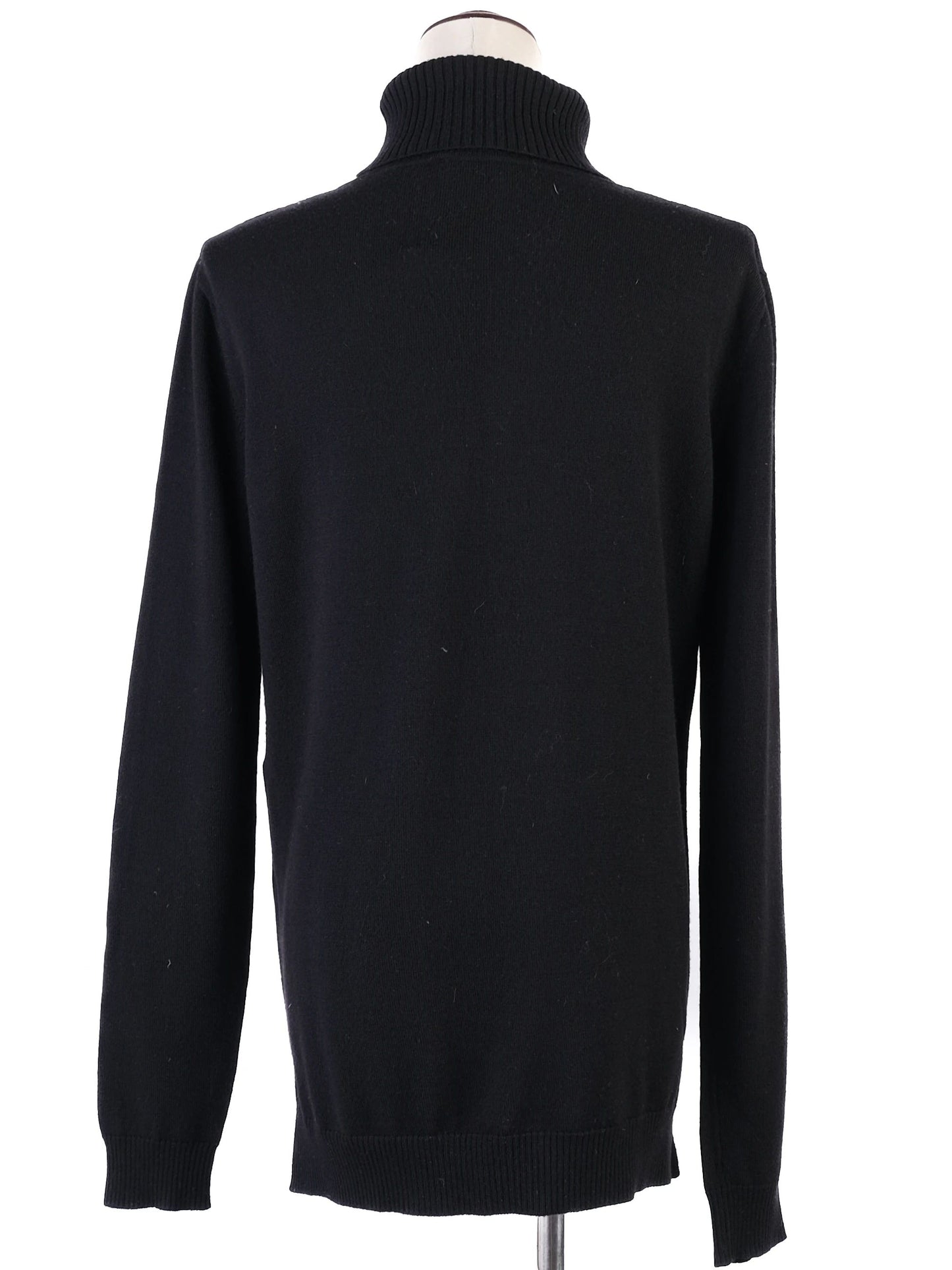 fendi black wool turtleneck sweater m with colorful patches