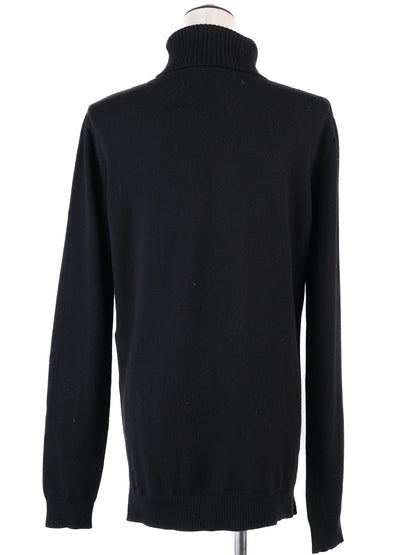 Fendi Black Wool Turtleneck Sweater M with Colorful Patches