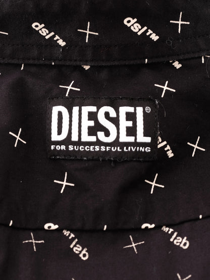 Excellent Diesel Black Cotton Long-Sleeved Shirt Size XL