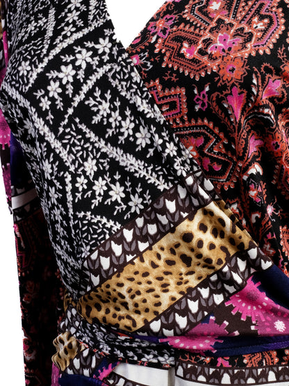 Excellent Class Roberto Cavalli Silk Floral Leopard Print Dress