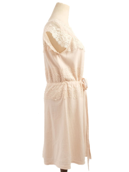 Excellent TWINSET Orange Nylon Dress with Lace Detailing Size M