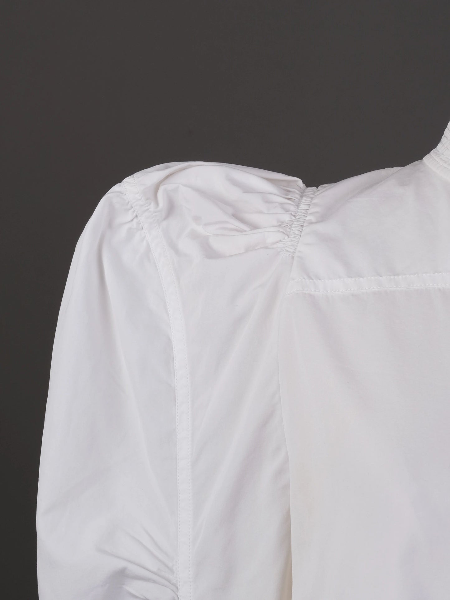 excellent chloe white cotton blouse size l with mandarin collar