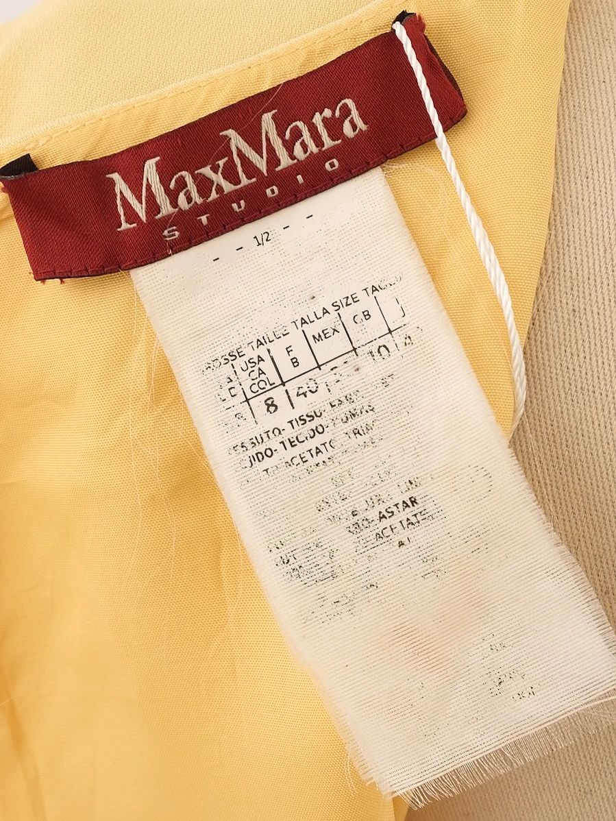 max mara excellent yellow cotton dress size l with jeweled neckline