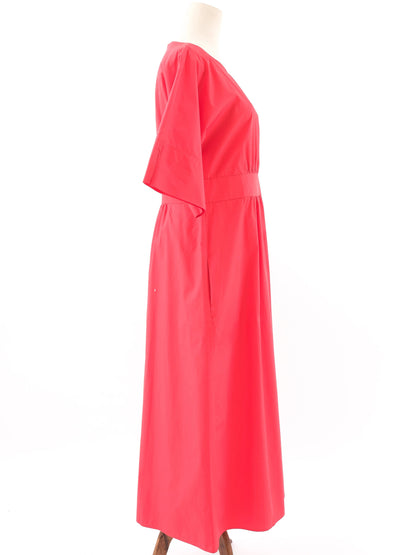 Excellent Max Mara Red Long Sleeve Dress Size L Polyester