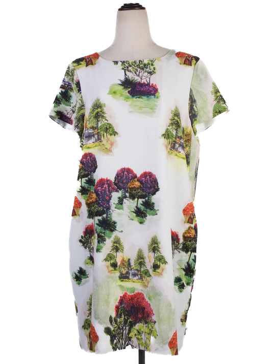 Adolfo Dominguez WomenÕs Landscape Print Dress Size L Excellent