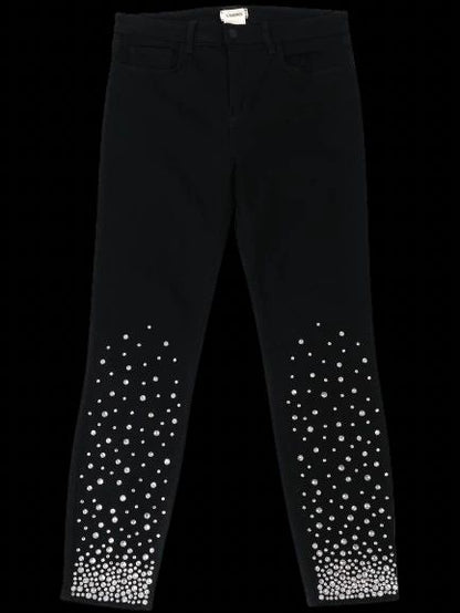Excellent L'agence Black Pants Size S with Decorative Embellishments